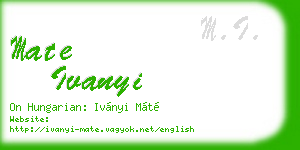 mate ivanyi business card